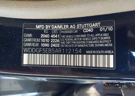 2010 Mercedes-Benz C 300 Luxury/Sport from USA, damaged, VIN WDDGF5EB5AR112154